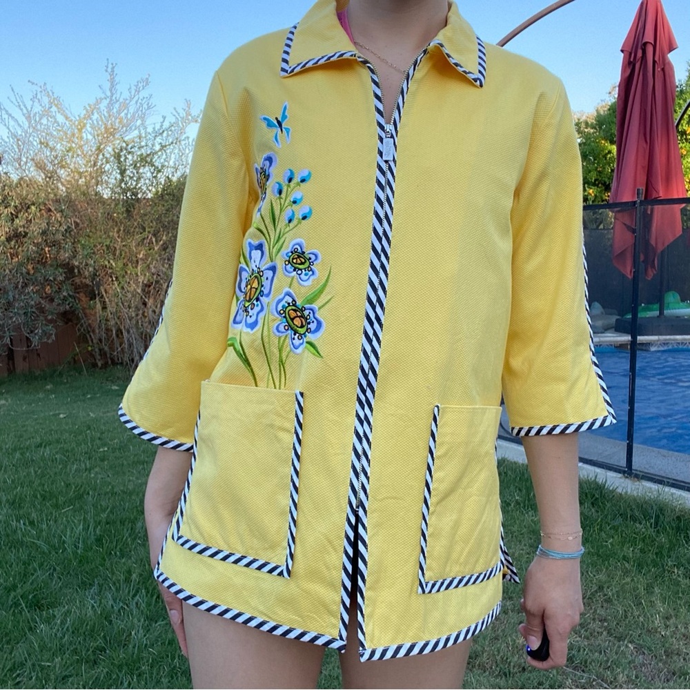 Bob Mackie wearable art vintage yellow jacket